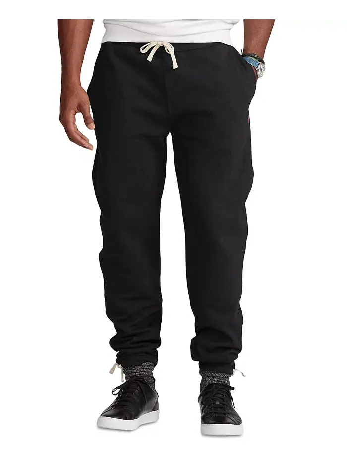 Мужские утепленные спортивные брюки Signature Fleece Big & Tall Polo Ralph Lauren — изображение 3 из 6, черный