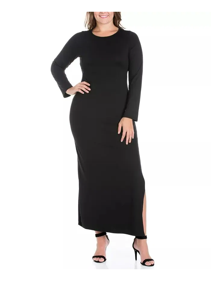 Женское платье макси с боковыми разрезами больших размеров 24seven Comfort Apparel