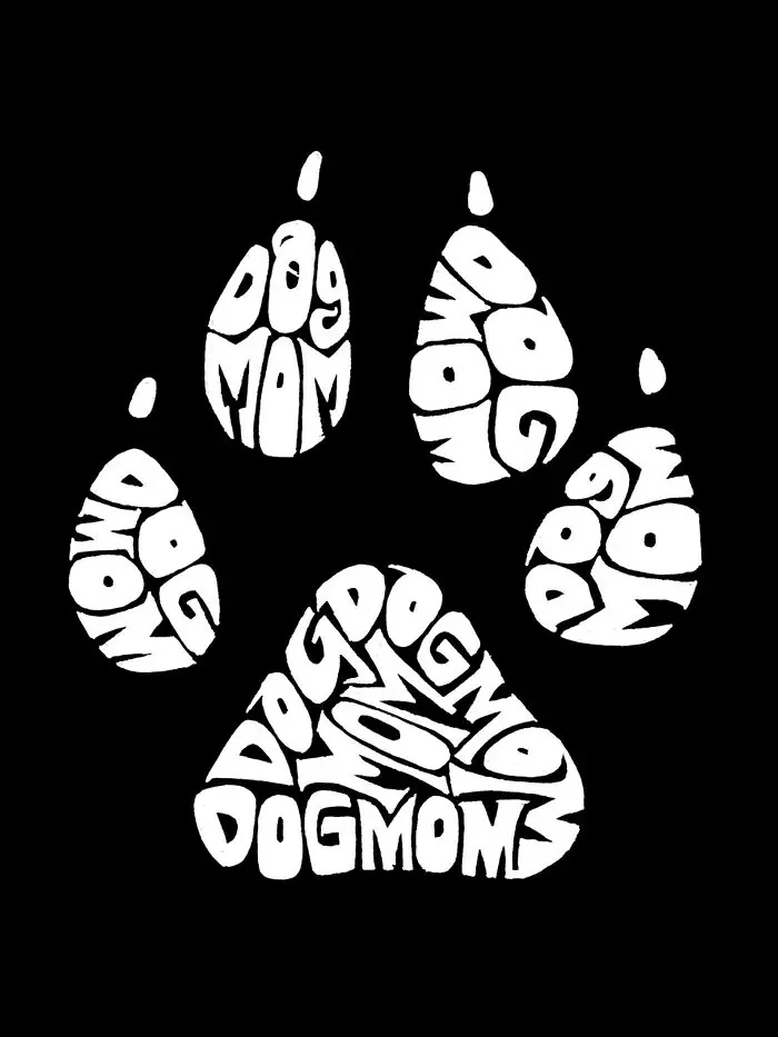 Женская толстовка Word Art Crewneck Dog Mom LA Pop Art — изображение 2 из 2, черный