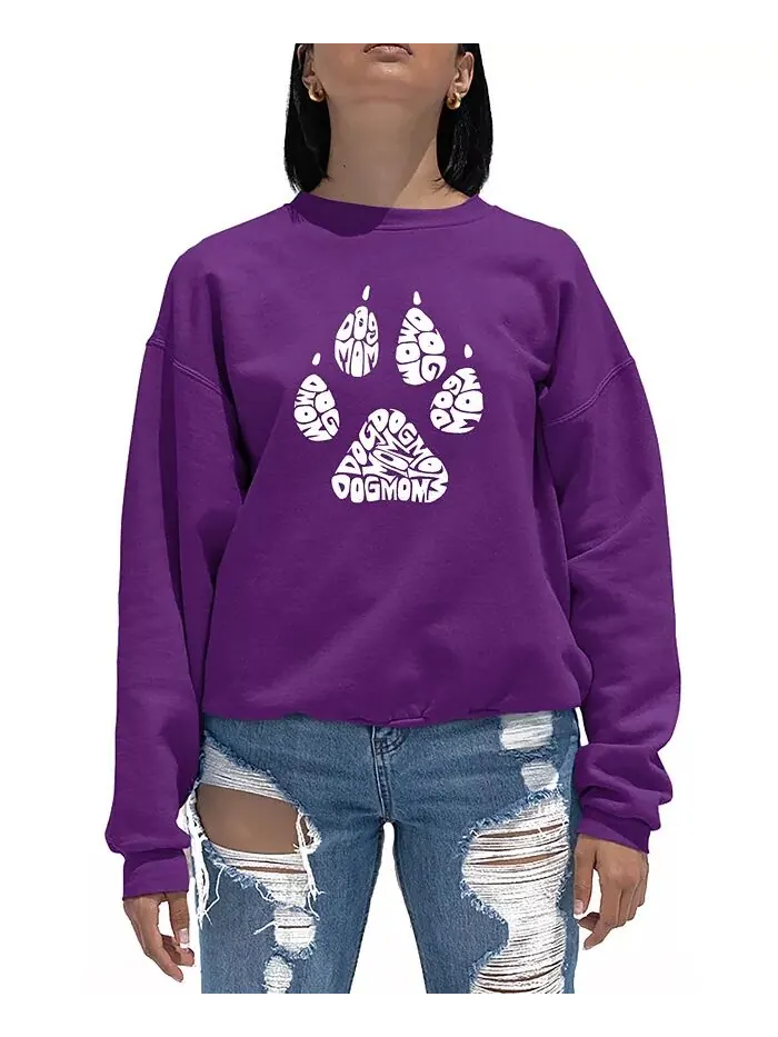 Женская толстовка Word Art Crewneck Dog Mom LA Pop Art
