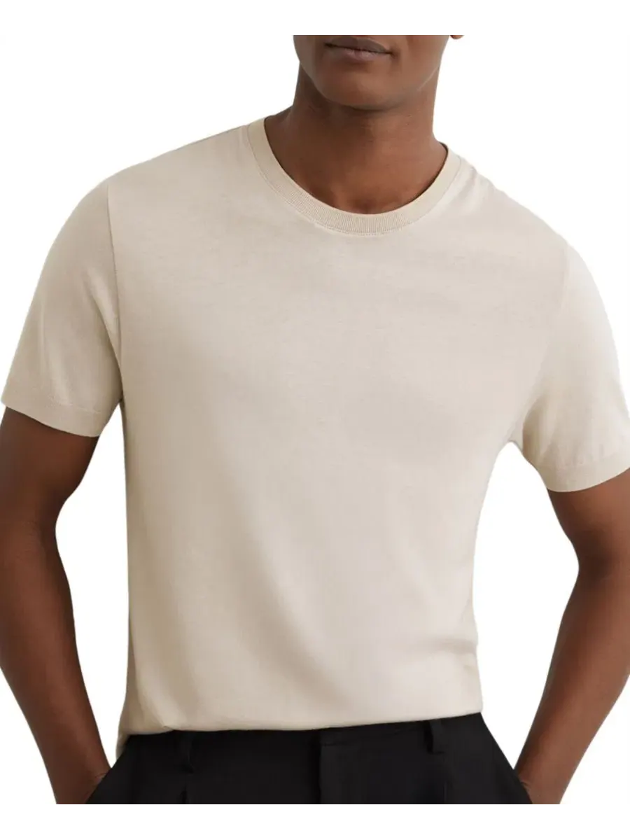 Футболка с коротким рукавом Chad Cotton-Modal Modern-Fit REISS — изображение 1 из 5, серый