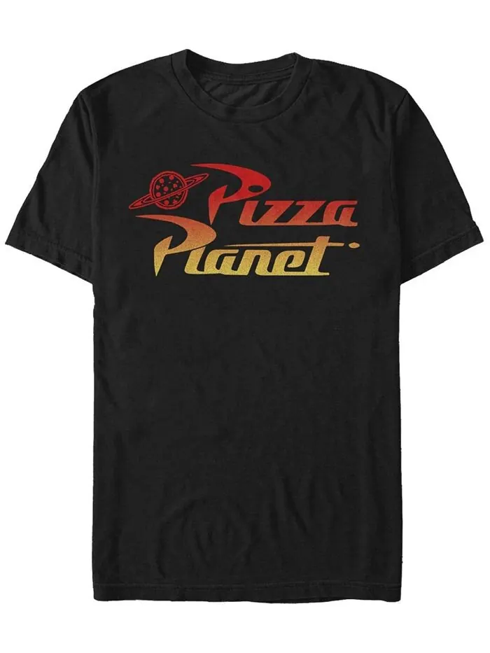 Мужская футболка Pizza Planet Gradient с короткими рукавами и круглым вырезом Fifth Sun — изображение 1 из 1, черный