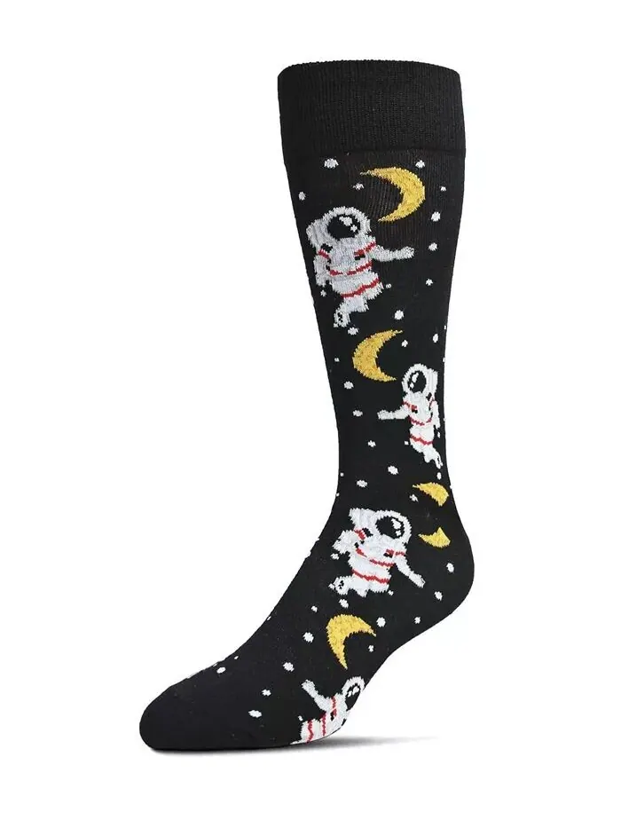 Мужские носки для экипажа Stellar Moonwalk Astronaut New Crew MeMoi — изображение 1 из 1, черный