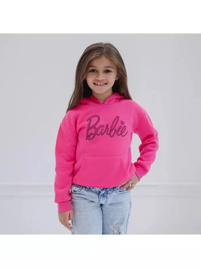 Толстовка с капюшоном из флиса для девочек Barbie — изображение 2 из 5, розовый