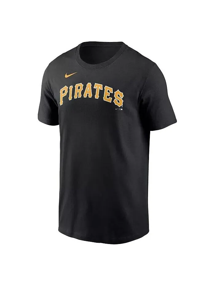 Мужская черная футболка с надписью Pittsburgh Pirates Fuse Nike — изображение 2 из 3, черный