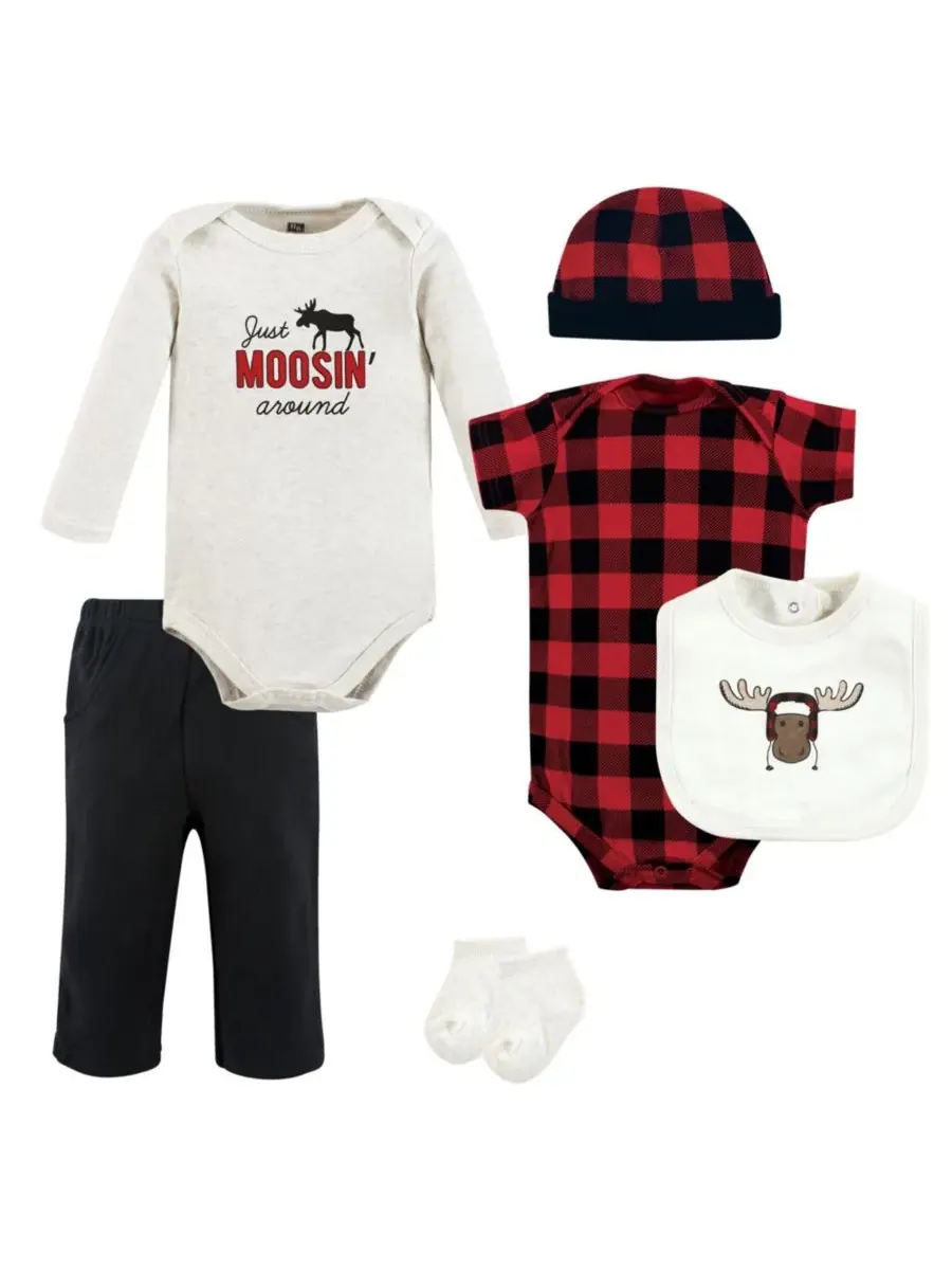 Комплект одежды из мягкого хлопка Hudson Baby, Winter Moose — изображение 1 из 6