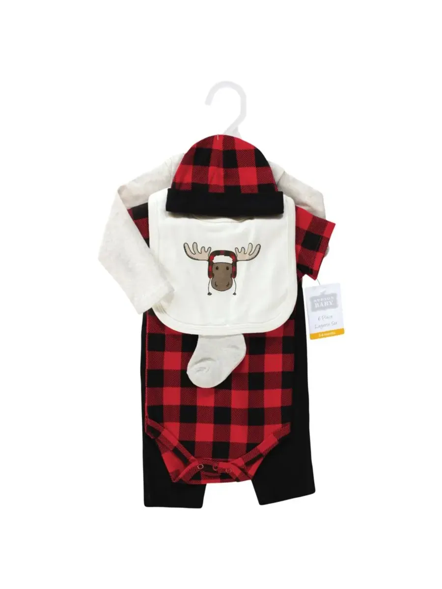 Комплект одежды из мягкого хлопка Hudson Baby, Winter Moose — изображение 2 из 6