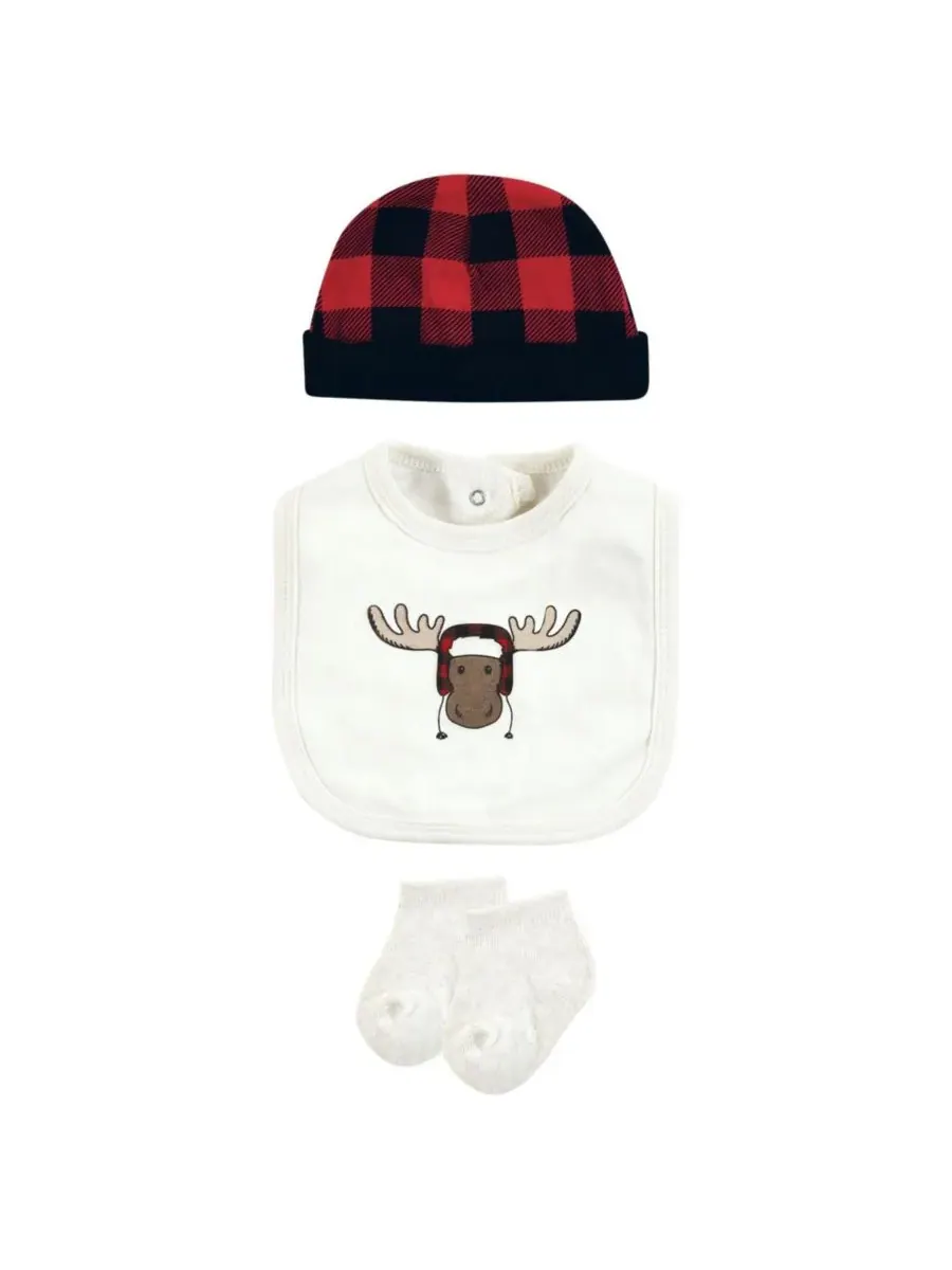 Комплект одежды из мягкого хлопка Hudson Baby, Winter Moose — изображение 3 из 6