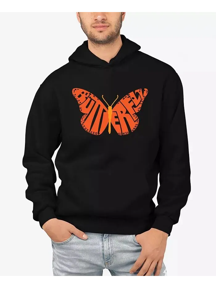 Butterfly - Мужская толстовка с капюшоном Word Art LA Pop Art — изображение 1 из 7, черный