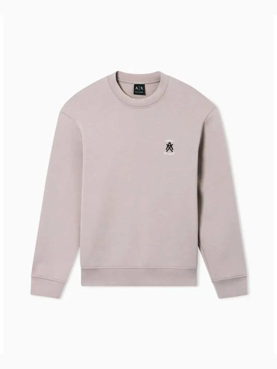 Мужская толстовка с графическим принтом и круглым вырезом A|X Armani Exchange — изображение 4 из 4, бежевый