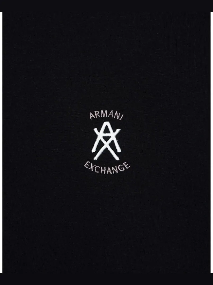 Мужская толстовка с графическим принтом и круглым вырезом A|X Armani Exchange — изображение 3 из 4, черный