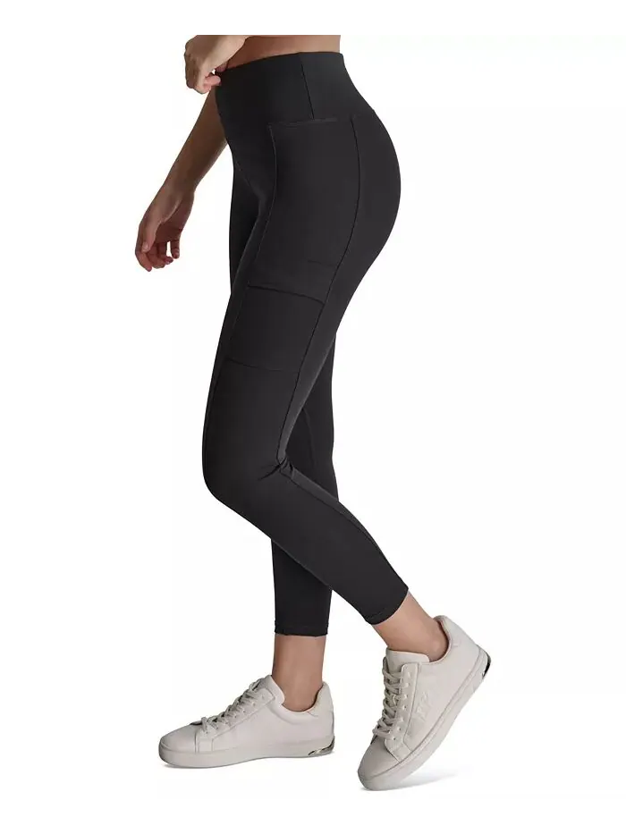Женские леггинсы-карго с высокой талией 7/8 DKNY — изображение 3 из 7, черный
