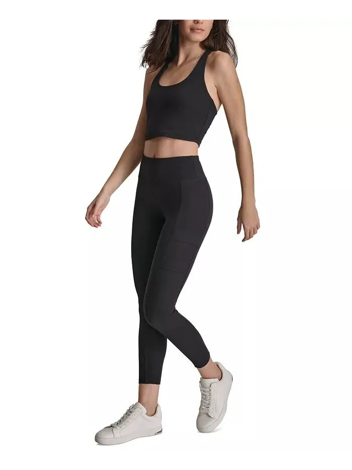 Женские леггинсы-карго с высокой талией 7/8 DKNY — изображение 6 из 7, черный