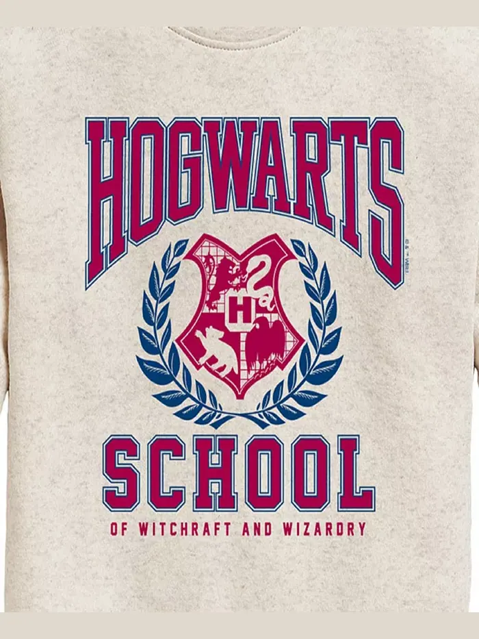 Футболка с графикой Хогвартс для девочек с рукавом реглан Harry Potter — изображение 3 из 3, бежевый/хаки