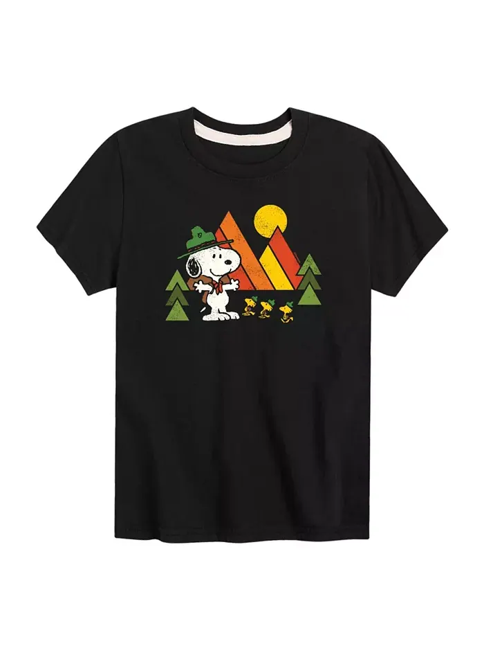 Футболка с принтом Beagle Scout для мальчиков Peanuts — изображение 1 из 3, черный