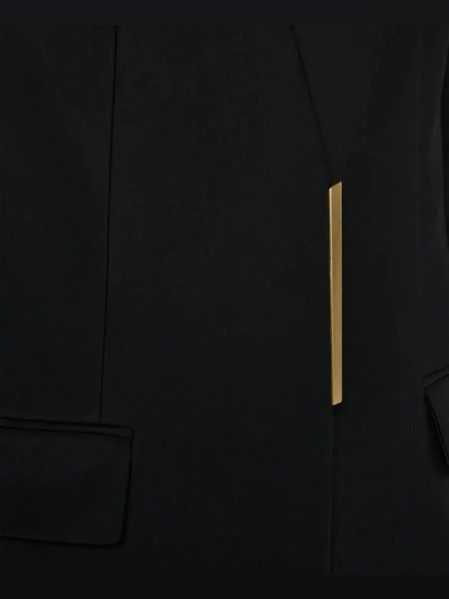 Небольшой блейзер без воротника Donna Karan New York — изображение 9 из 10, черный