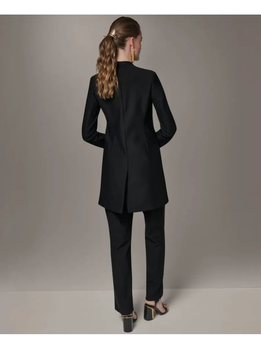 Небольшой блейзер без воротника Donna Karan New York — изображение 10 из 10, черный