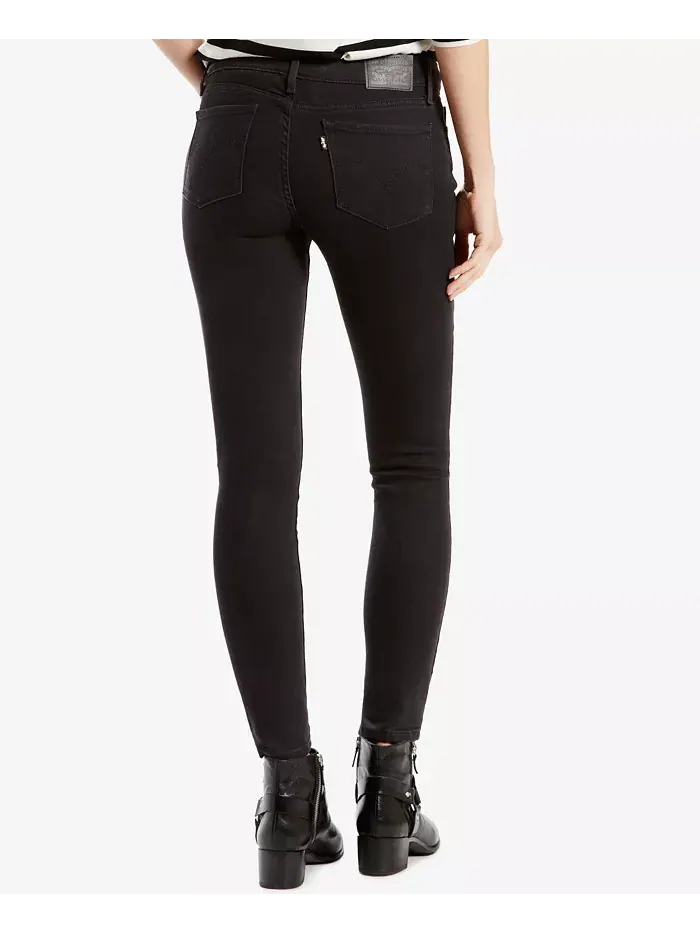 Женские джинсы 711 Mid Rise Stretch Skinny Levi's — изображение 2 из 4, черный