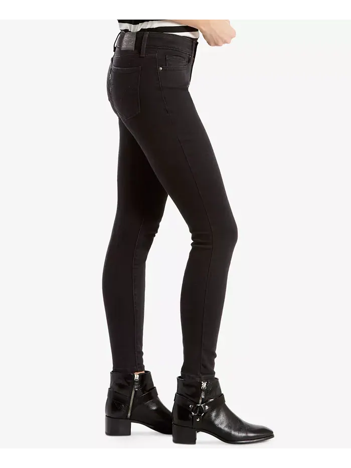 Женские джинсы 711 Mid Rise Stretch Skinny Levi's — изображение 3 из 4, черный