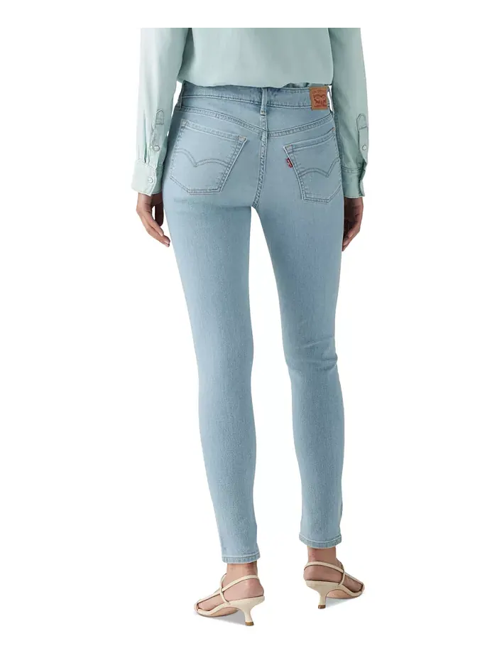 Женские джинсы 711 Mid Rise Stretch Skinny Levi's — изображение 2 из 5, индиго светлый