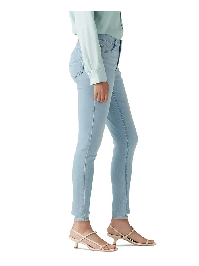 Женские джинсы 711 Mid Rise Stretch Skinny Levi's — изображение 3 из 5, индиго светлый