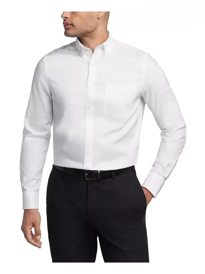 Мужская рубашка-рубашка TH Flex Regular Fit Wrinkle Stretch Pinpoint Oxford, устойчивая к складкам