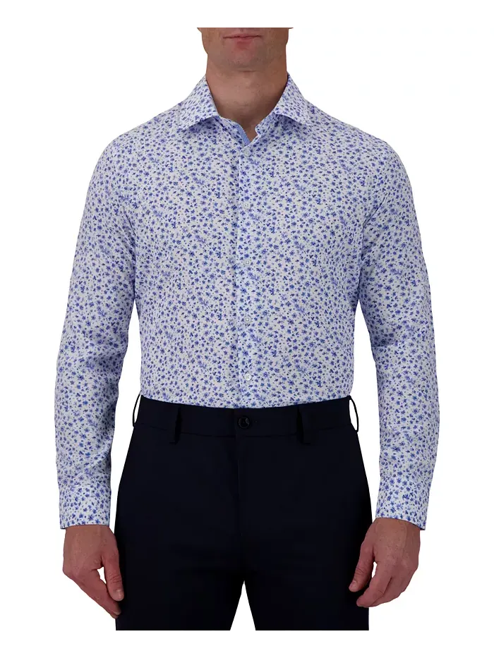 Мужская рубашка с цветочным принтом Slim-Fit Report Collection — синий