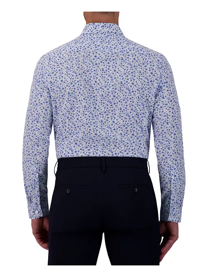 Мужская рубашка с цветочным принтом Slim-Fit Report Collection — изображение 2 из 6, синий