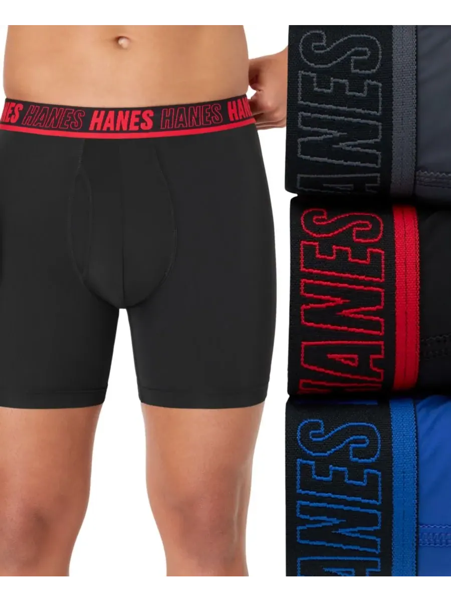 Мужские боксерские трусы Moves XTEMP Performance, комплект из 3 штук Hanes