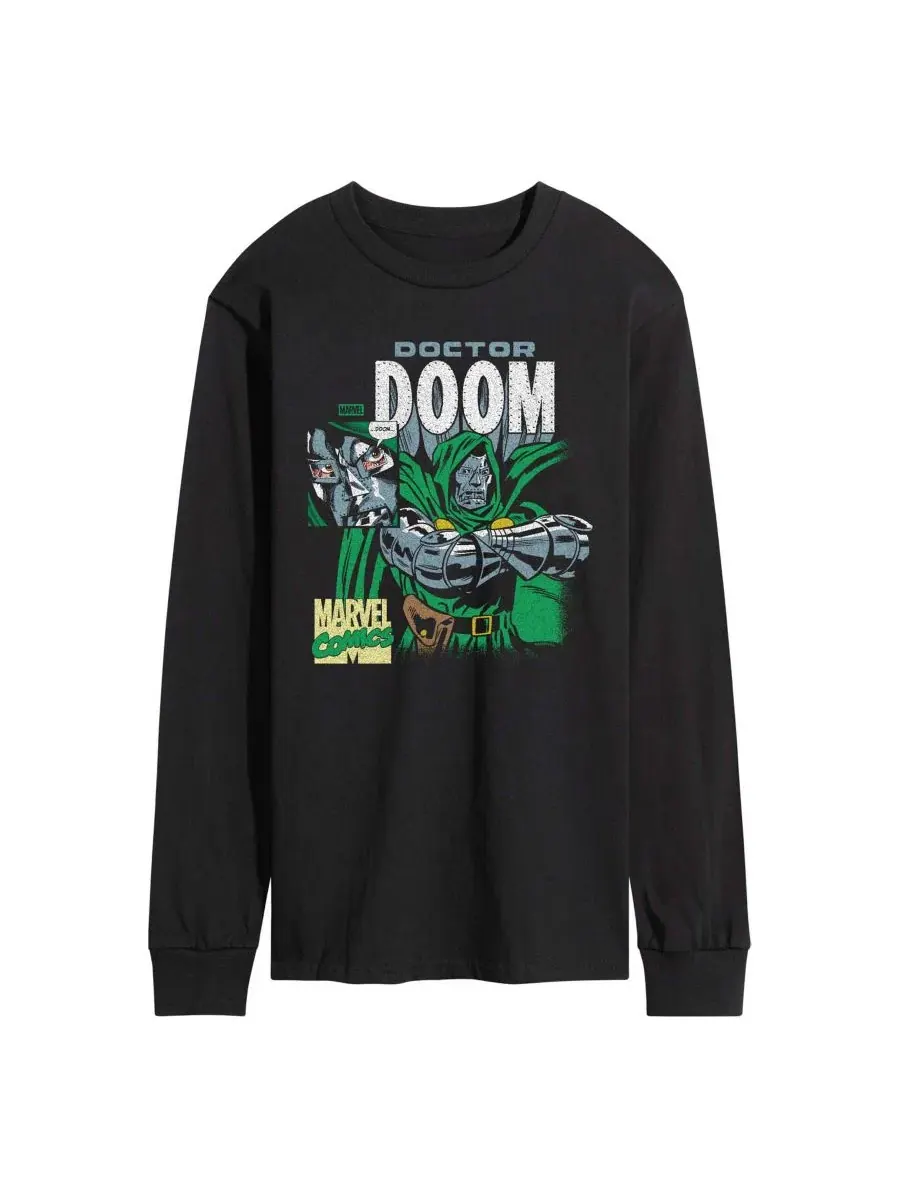 Мужская футболка с длинными рукавами Marvel Fantastic Four Marvel Comics Dr. Doom с графическим — изображение 1 из 3, черный