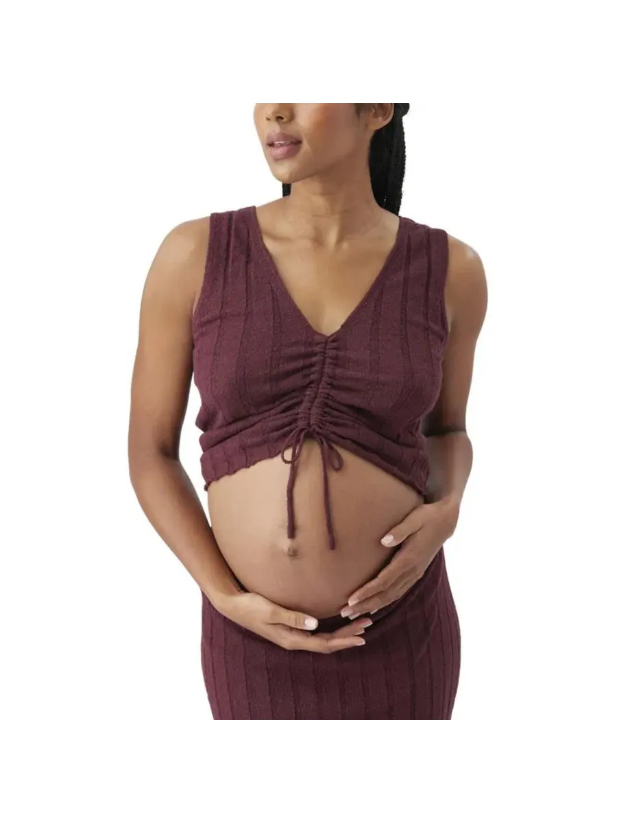 Вязаный комплект для беременных "Ripe Misha" в рубчик Ripe Maternity — изображение 1 из 6, коричневый
