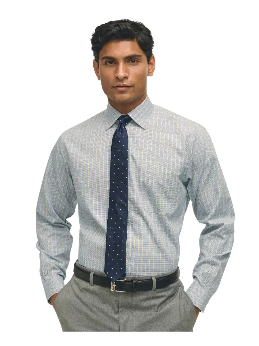 Мужская рубашка Brooks Brothers в синюю клетку, стандартного кроя Brooks Brothers