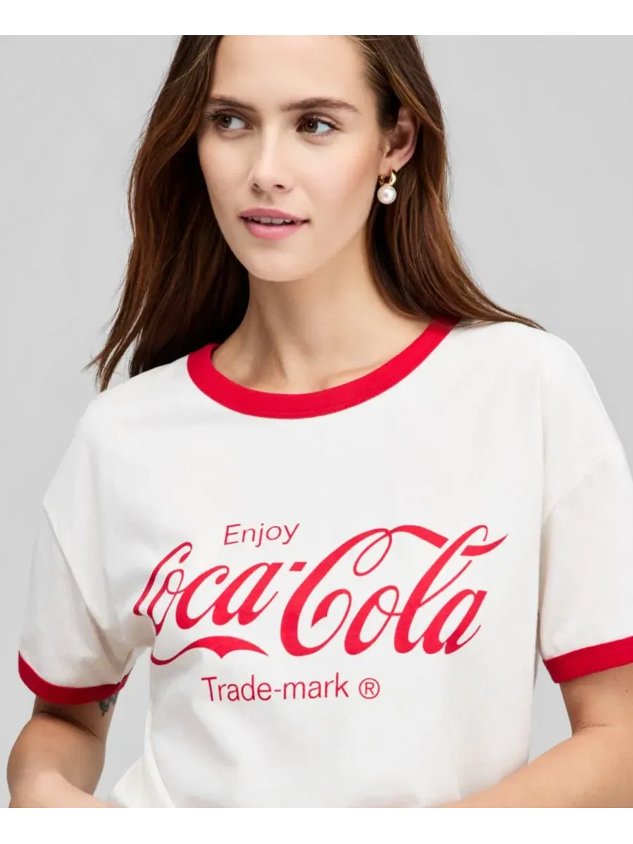 Футболка-кольцо с графикой Coca-Cola And Now This — изображение 3 из 4, белый