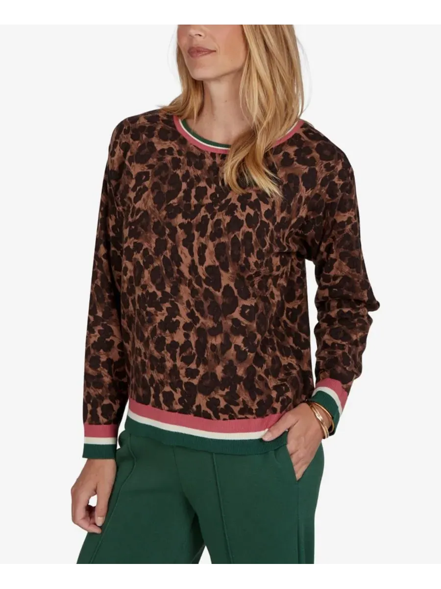 Свитер с принтом Cheetah Print Ruby Rd. — изображение 2 из 5, темный мульти