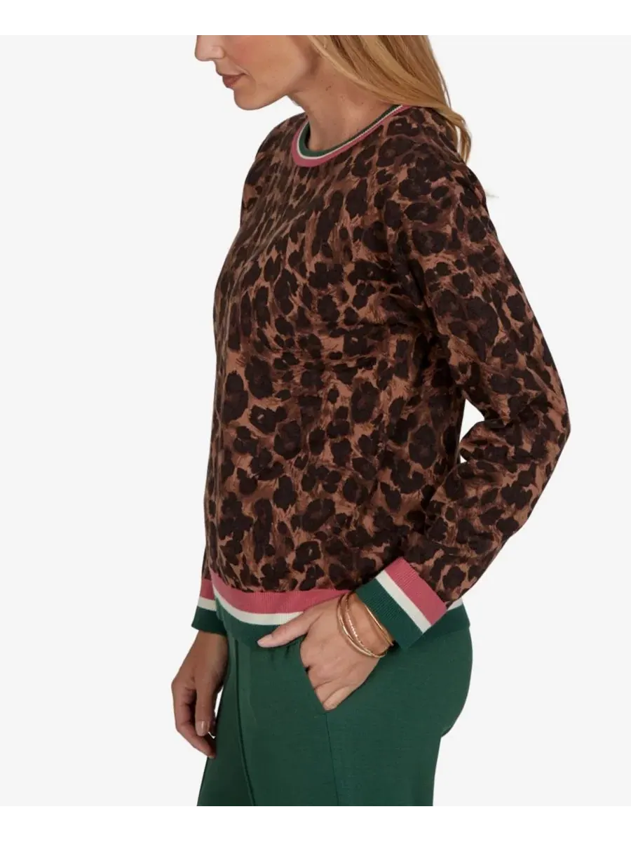 Свитер с принтом Cheetah Print Ruby Rd. — изображение 3 из 5, темный мульти