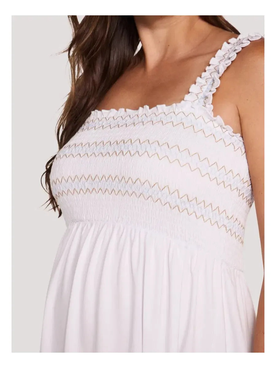 Топ-бандо для беременных с вышивкой Smocked Embroidery Motherhood Maternity — изображение 5 из 5, белый