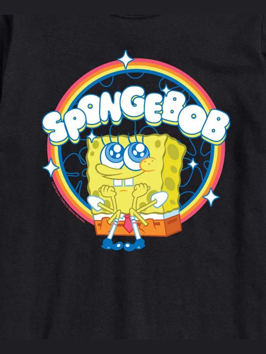 Футболка с принтом Spongebob Squarepants Kawaii AIRWAVES — изображение 3 из 3, черный
