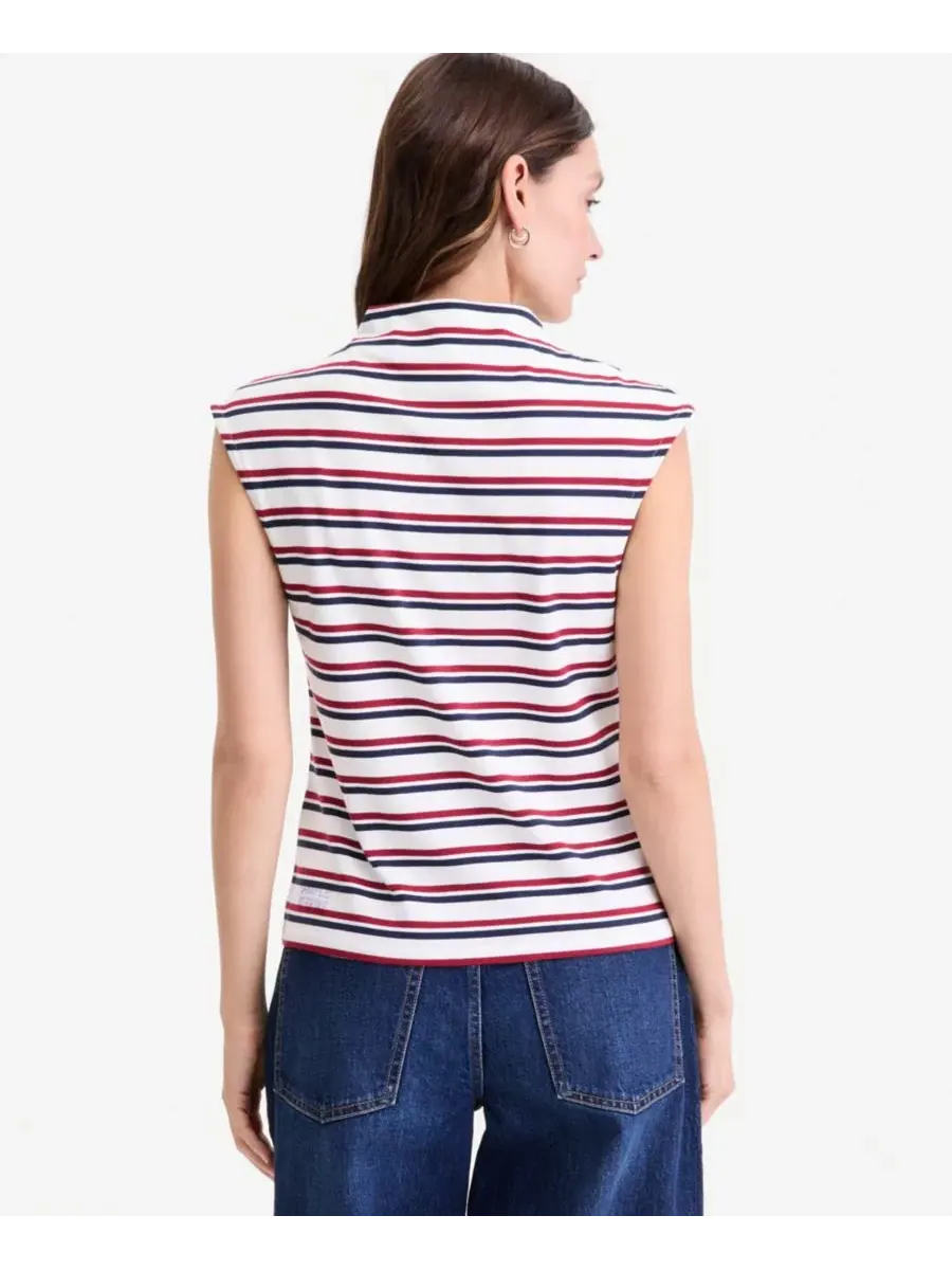 Женская футболка без рукавов с воротником-стойкой, модель Funnel Neck Sleeveless On 34th — изображение 3 из 6, слоновая кость