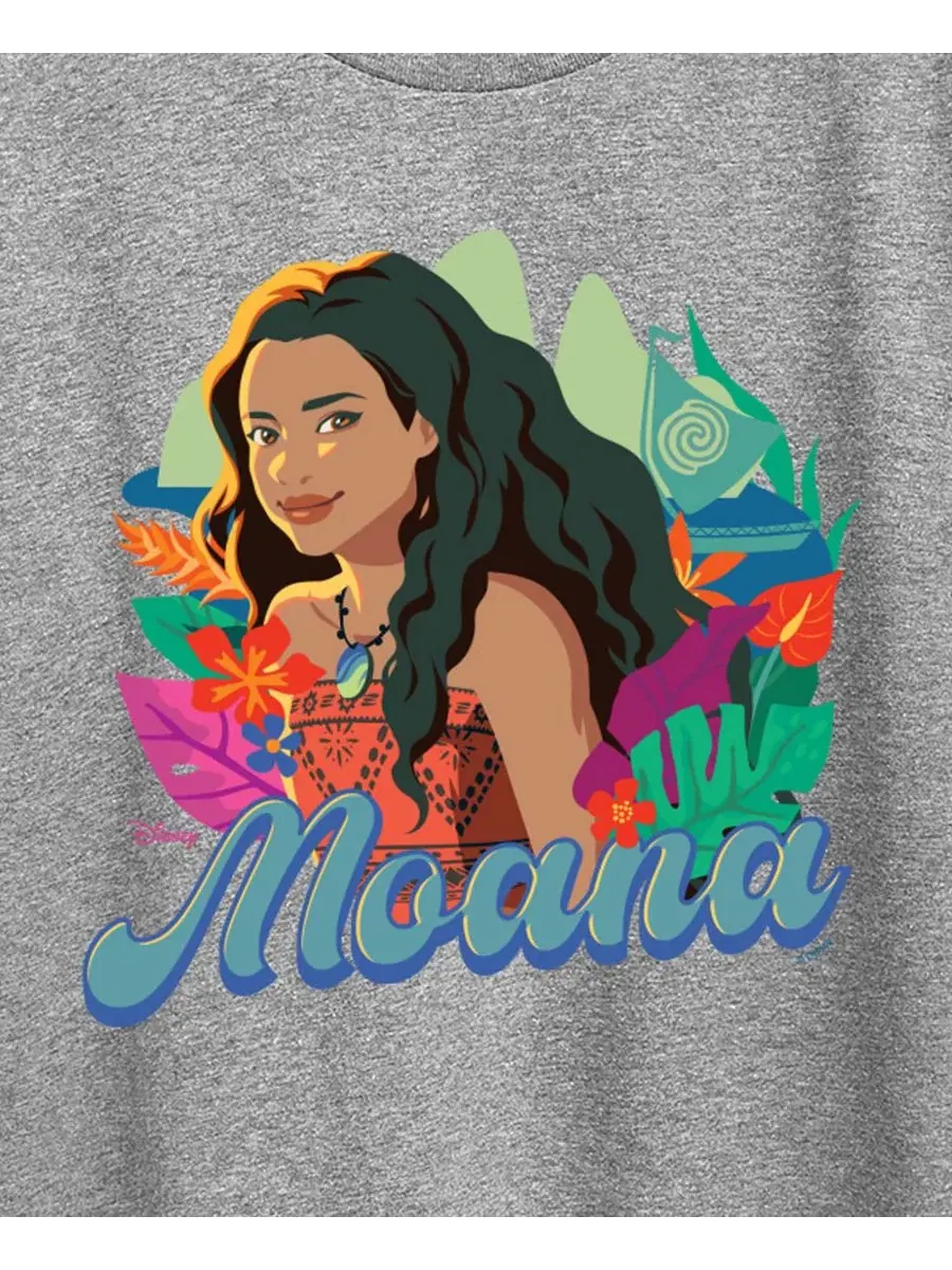 Футболка с коротким рукавом и принтом Moana Floral, Plus Size Hybrid Apparel — изображение 3 из 3, серый