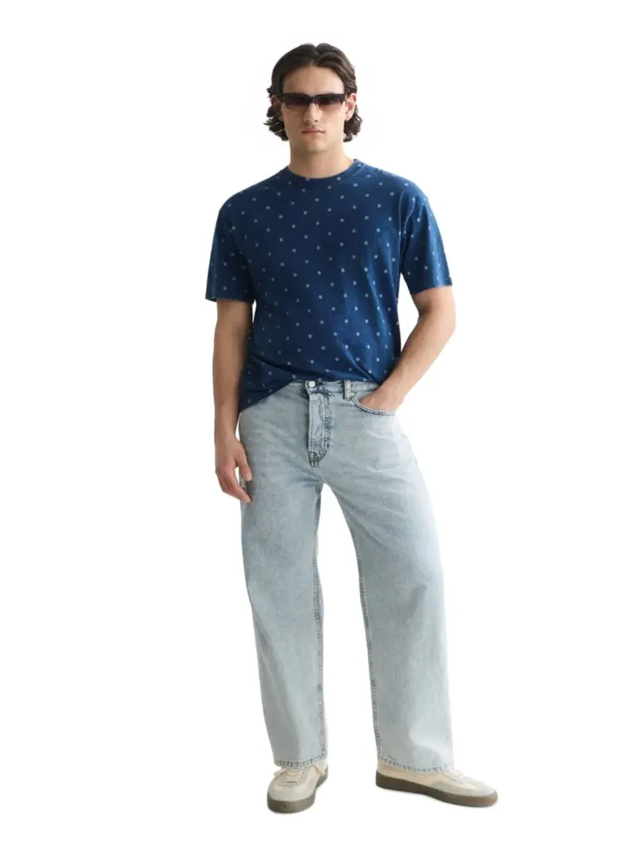 Мужская футболка из хлопка с микропринтом SCOTCH & SODA — изображение 2 из 6, индиго