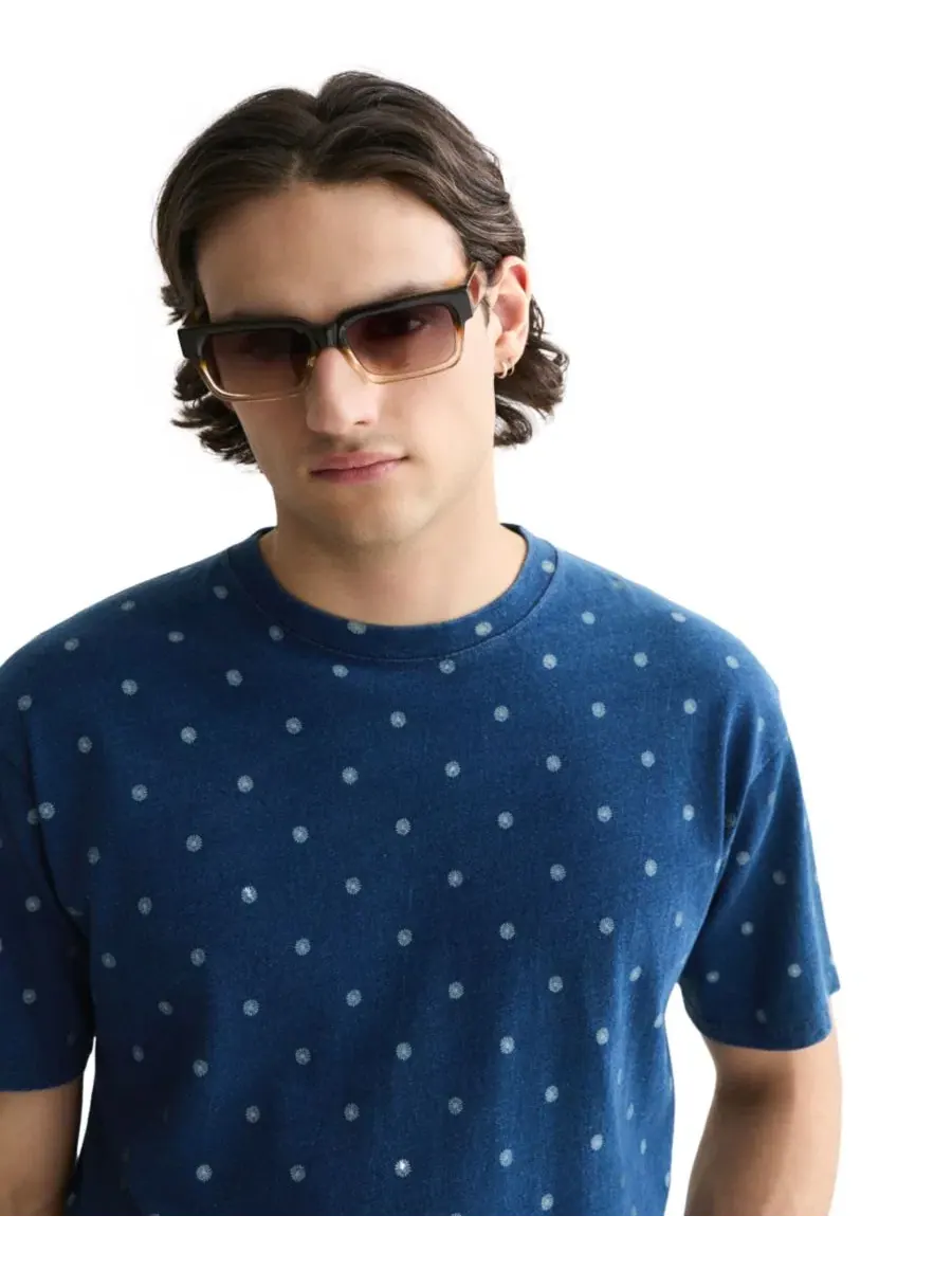Мужская футболка из хлопка с микропринтом SCOTCH & SODA — изображение 3 из 6, индиго