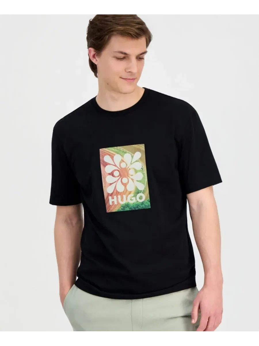 Мужская футболка с логотипом HUGO Resort Hugo Boss — изображение 1 из 4, черный