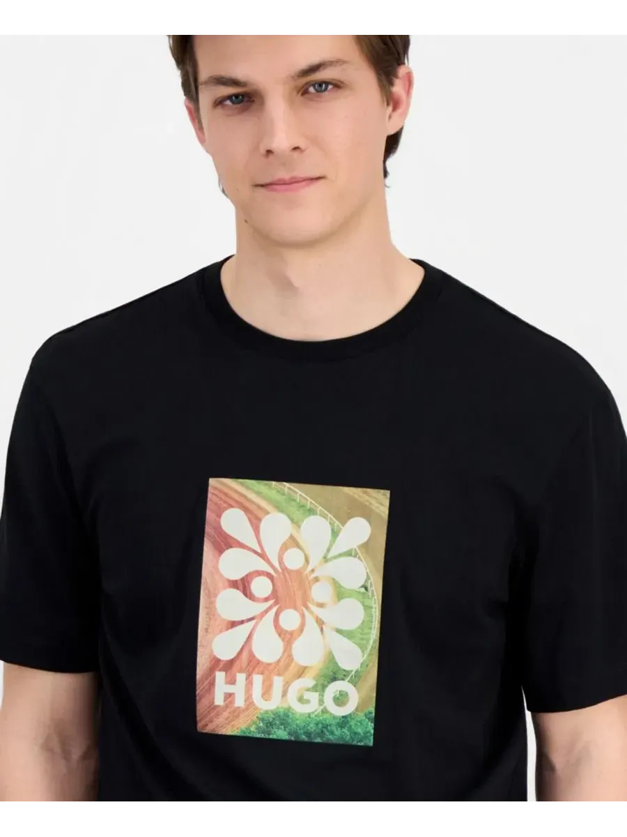 Мужская футболка с логотипом HUGO Resort Hugo Boss — изображение 2 из 4, черный