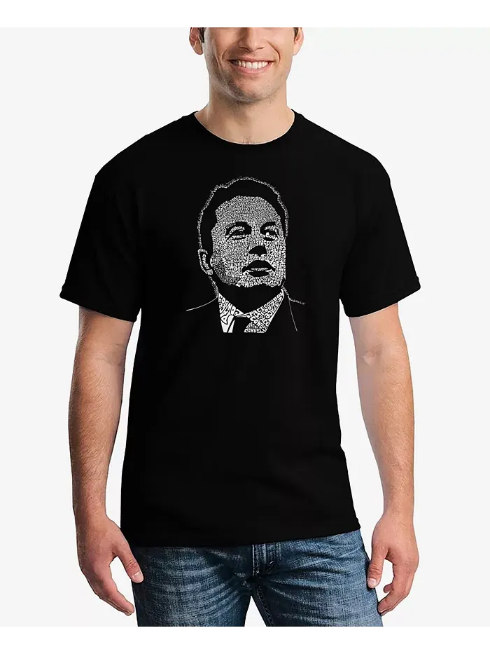 Мужская футболка с коротким рукавом Elon Musk Word Art LA Pop Art — изображение 1 из 1, темный серый