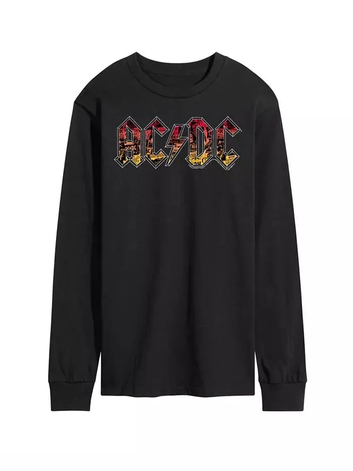 Мужская футболка с длинным рукавом с логотипом ACDC AIRWAVES — изображение 1 из 2, черный