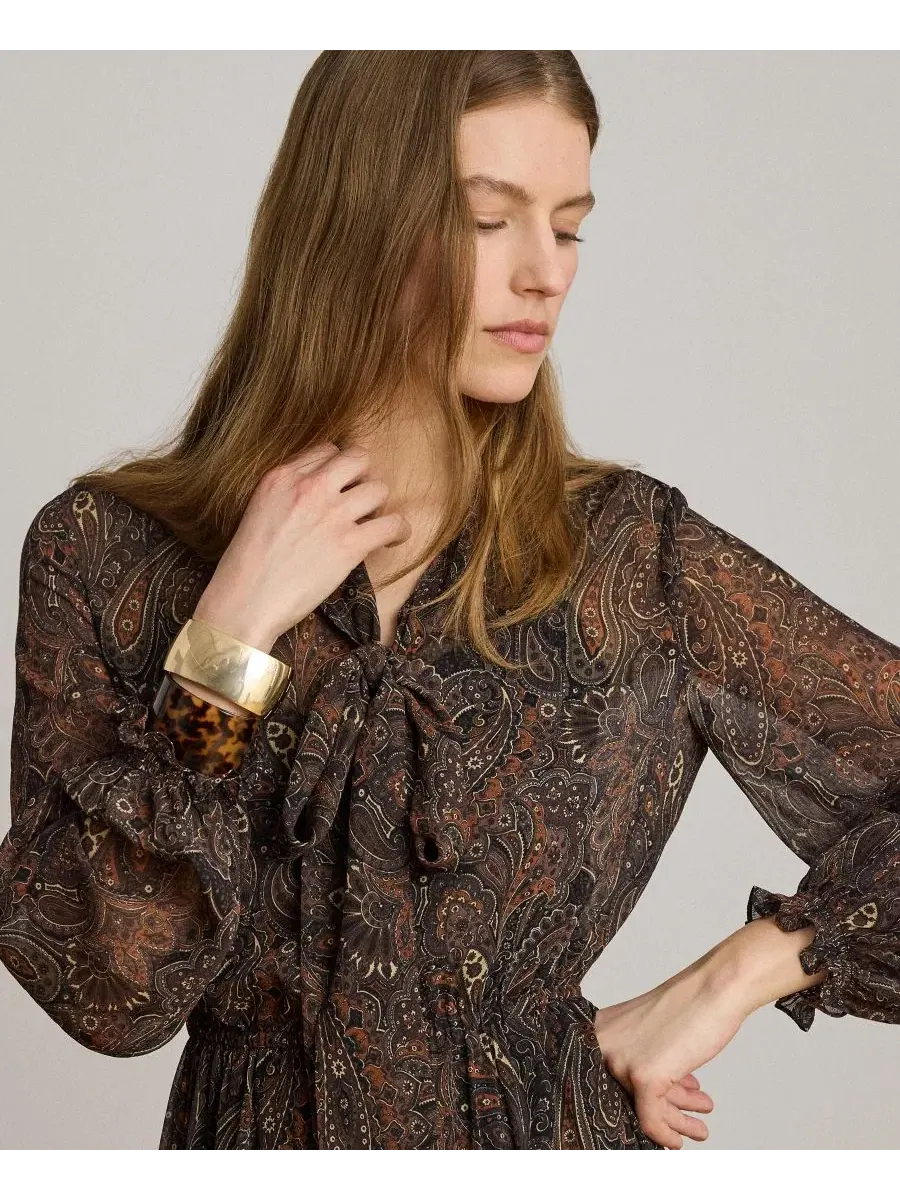 Платье-трапеция с длинным рукавом и принтом пейсли Lauren Ralph Lauren — изображение 7 из 7, черный мульти
