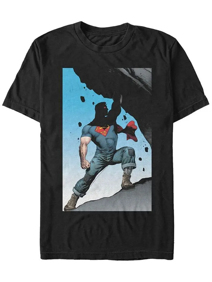 Мужская футболка DC Superman Super Strong с короткими рукавами и плакатом Fifth Sun — изображение 1 из 1, черный