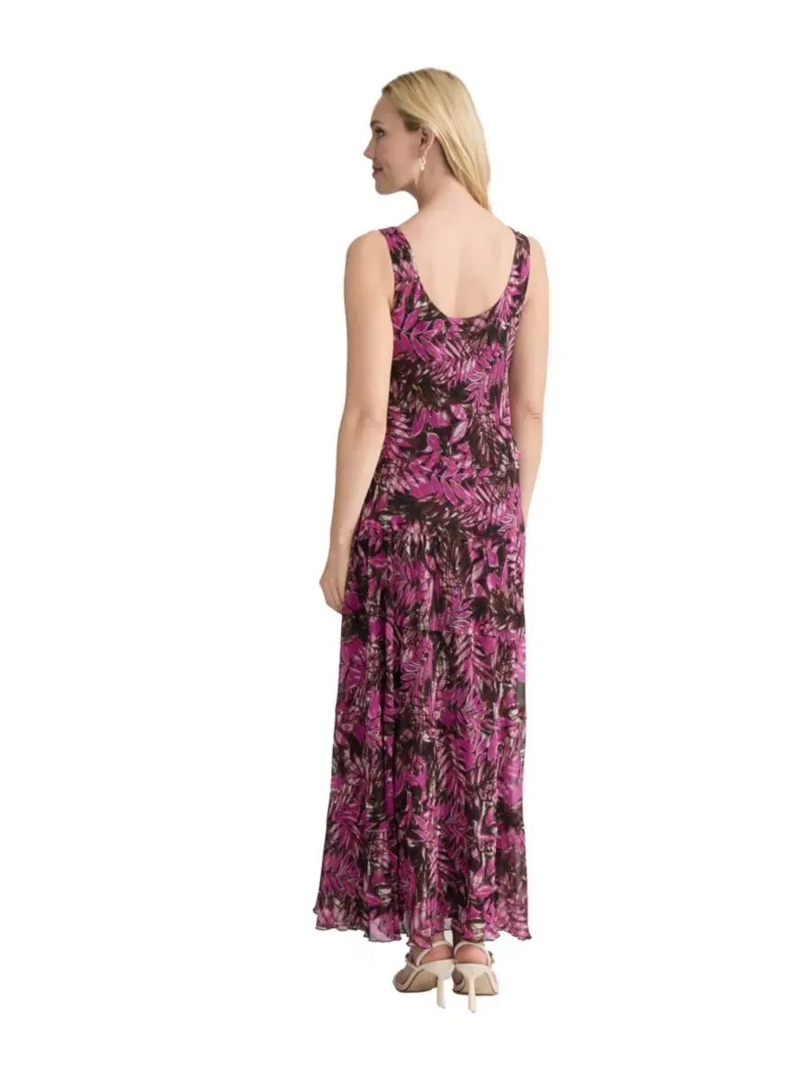 Платье-макси с принтом, без рукавов, Petite Printed Scoop Neck Maxi Dress Jones New York — изображение 4 из 4, орхидея