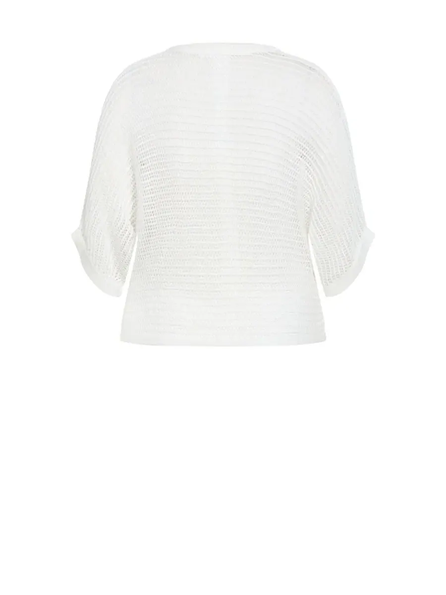 Топ-пуловер с широкими рукавами Crochet Knit Resort Top CITY CHIC — изображение 5 из 5, крем