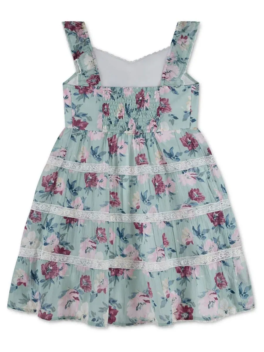 Детское платье без рукавов Sweetheart Sleeveless Mini Dress abercrombie kids — изображение 2 из 4, зеленый